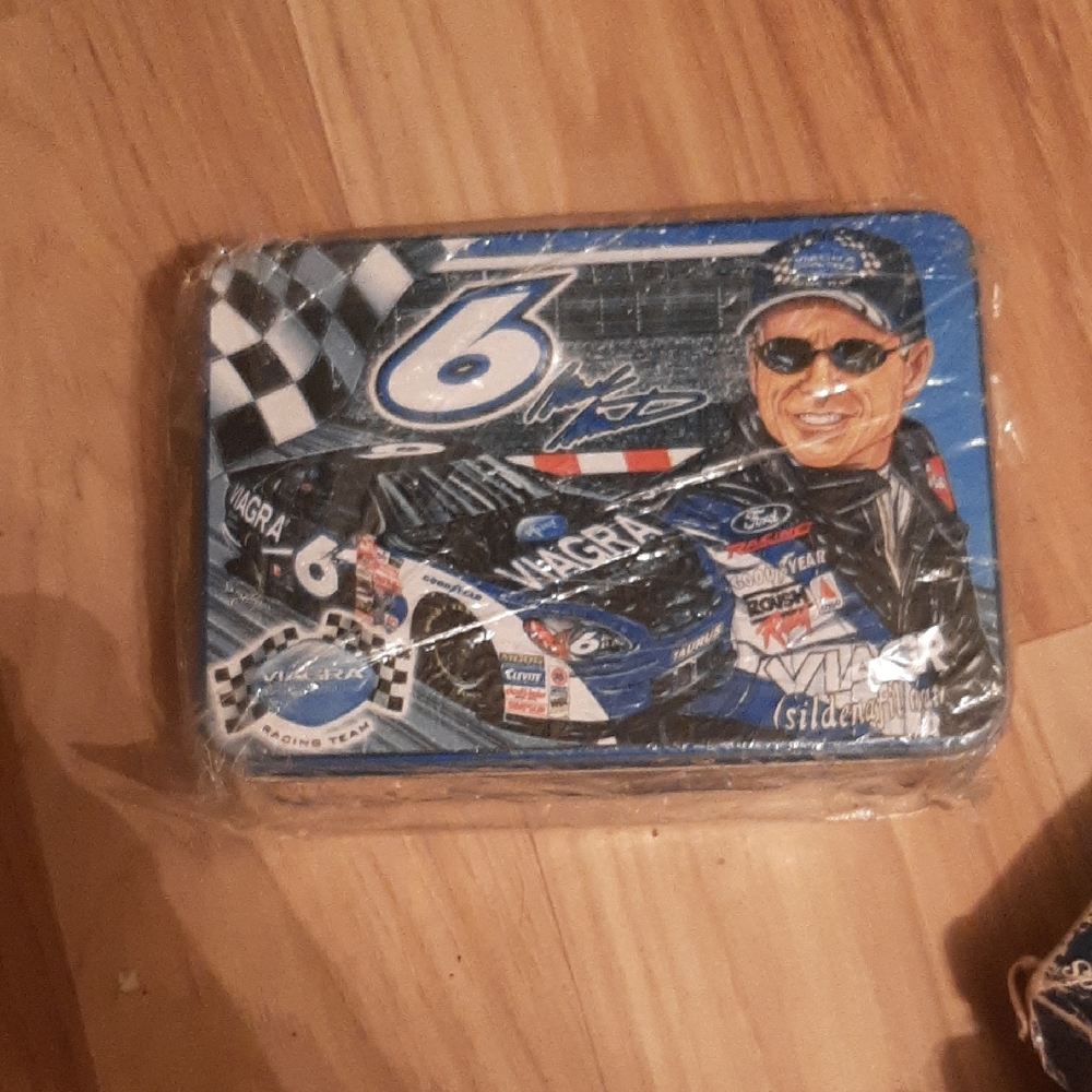 Blue Racing Themed Tin Box